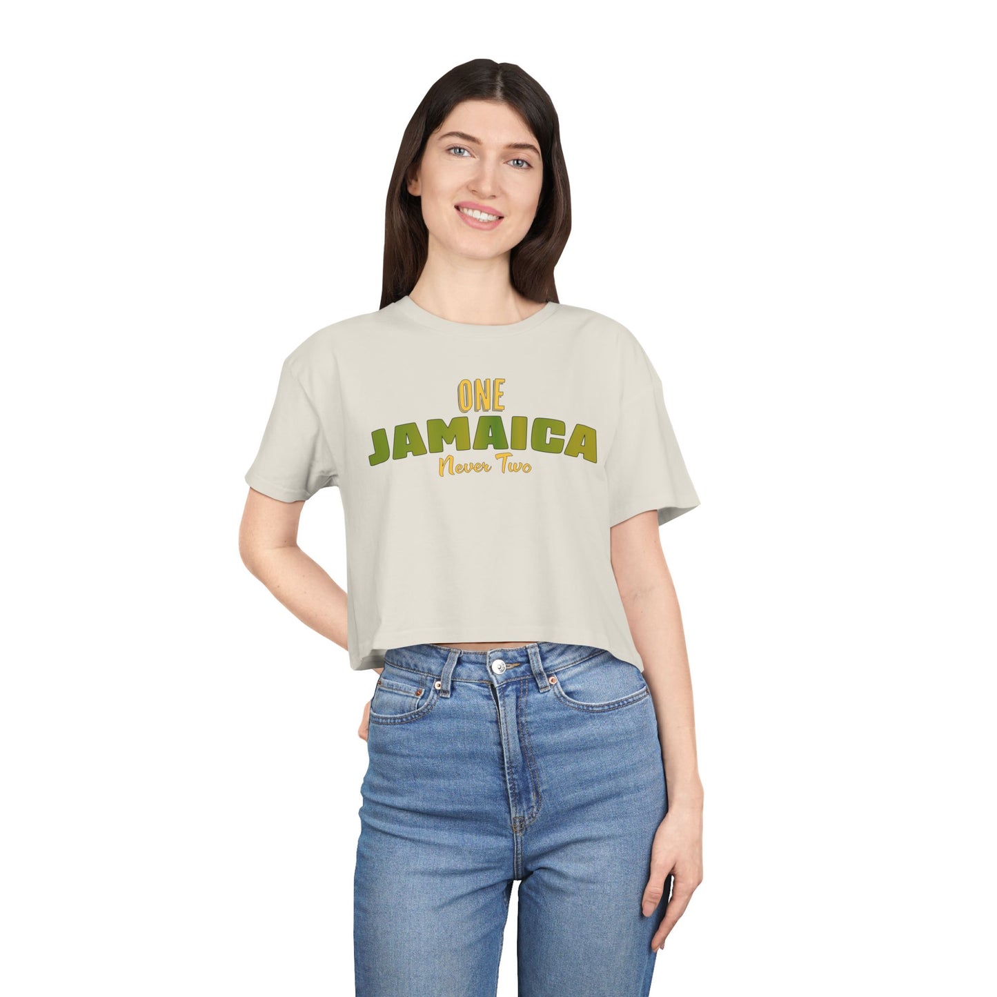 One Jamaica Women's Crop Tee - Stylish Summer Top for Island Lovers