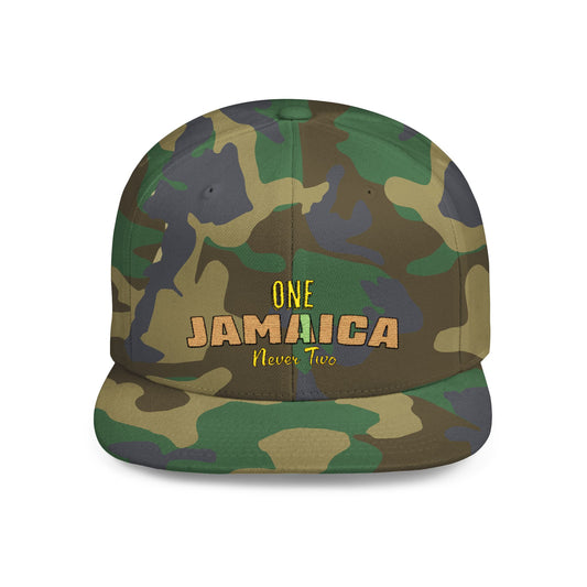 One Jamaica Flat Bill Snapback Hat - Trendy Urban Cap