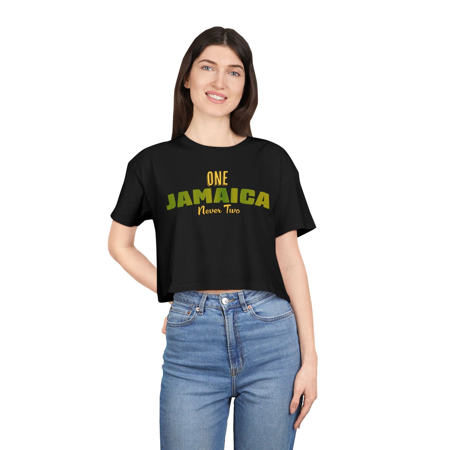 One Jamaica Women's Crop Tee - Stylish Summer Top for Island Lovers