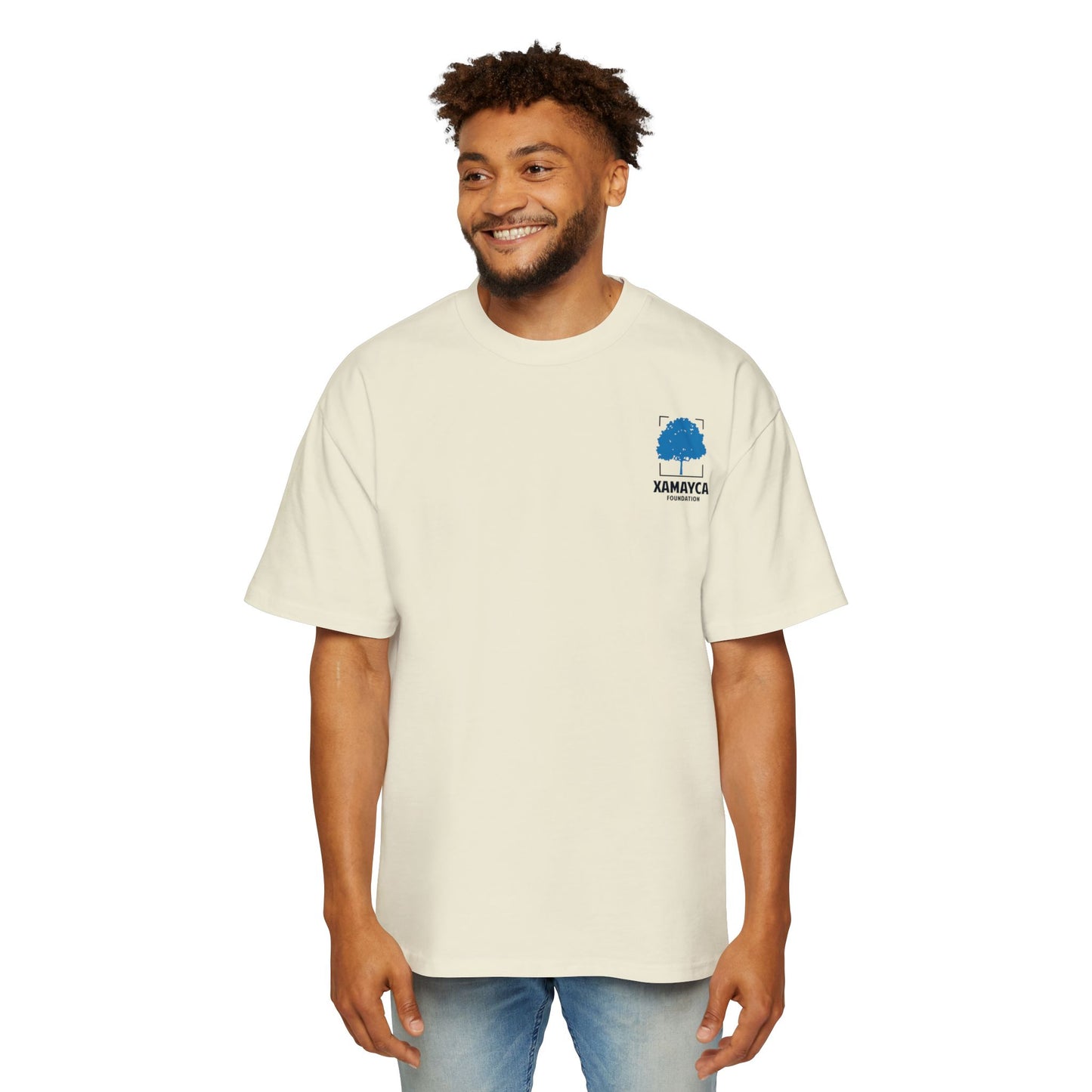 Men's Heavy Oversized Tee - 'One Jamaica, Never Two' Graphic T-Shirt