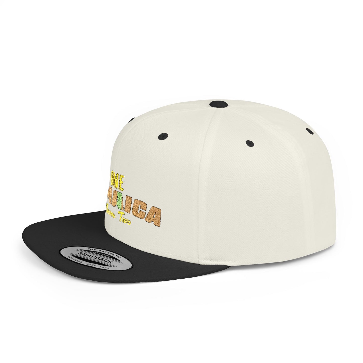 One Jamaica Flat Bill Snapback Hat - Trendy Urban Cap