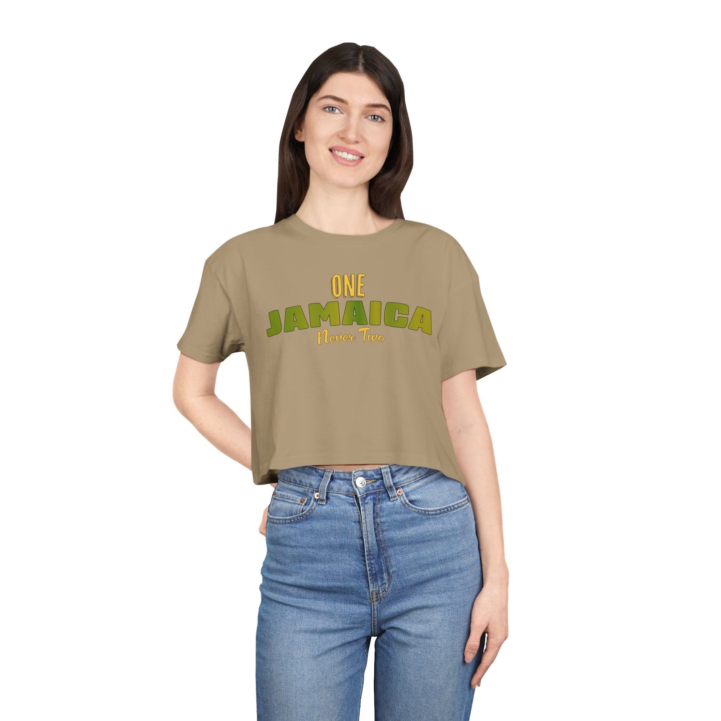 One Jamaica Women's Crop Tee - Stylish Summer Top for Island Lovers