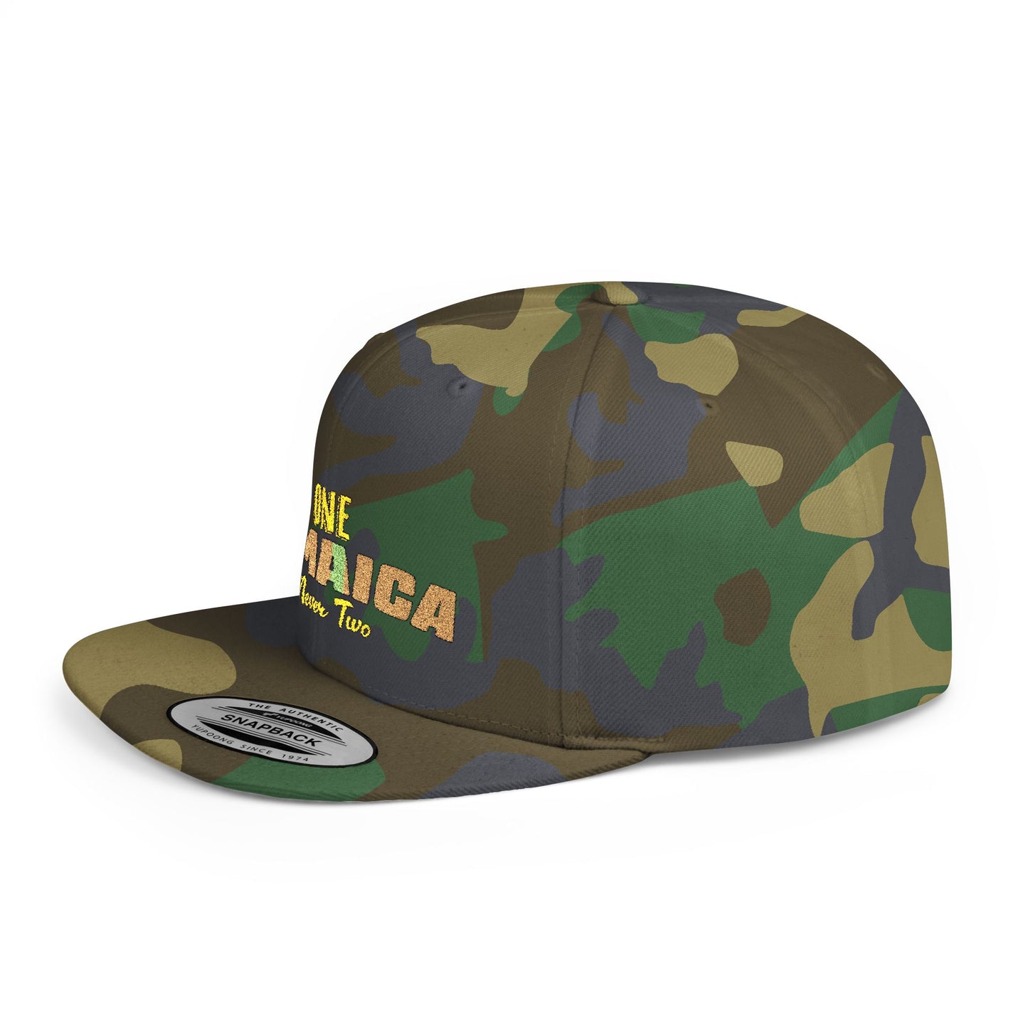 One Jamaica Flat Bill Snapback Hat - Trendy Urban Cap