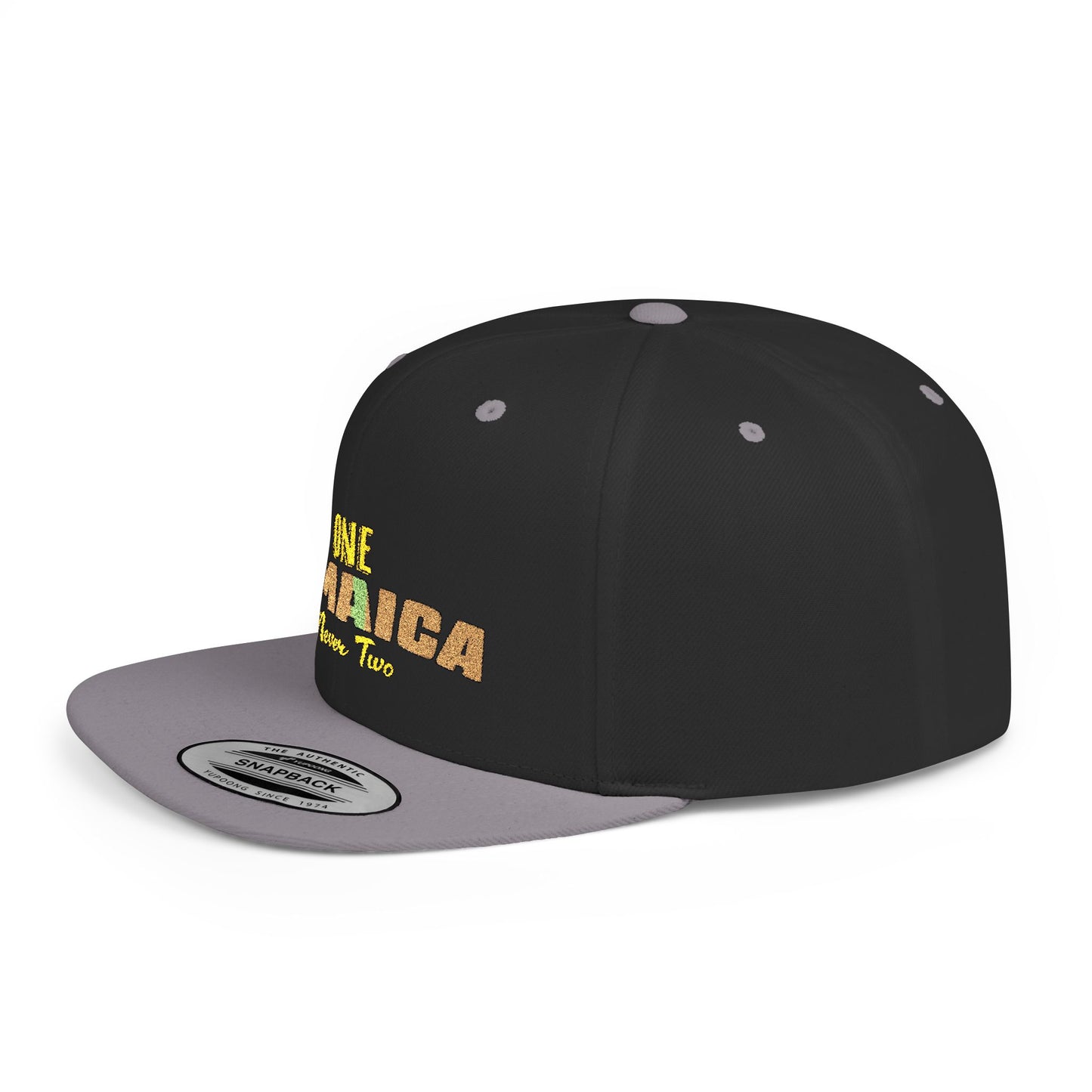 One Jamaica Flat Bill Snapback Hat - Trendy Urban Cap