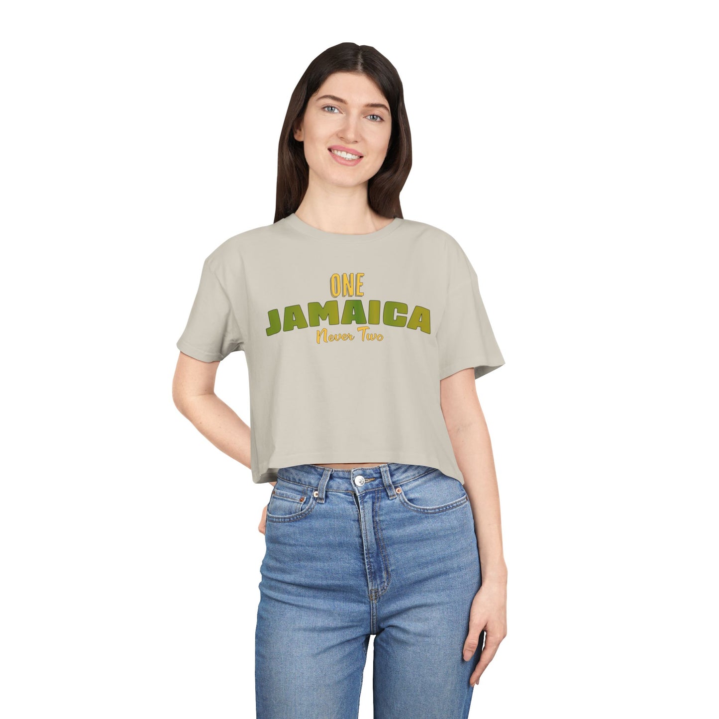 One Jamaica Women's Crop Tee - Stylish Summer Top for Island Lovers