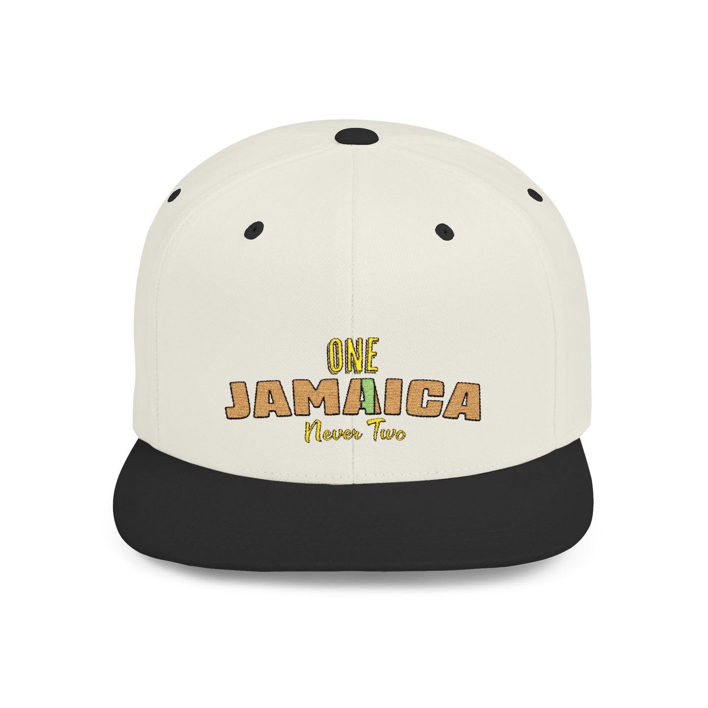 One Jamaica Flat Bill Snapback Hat - Trendy Urban Cap