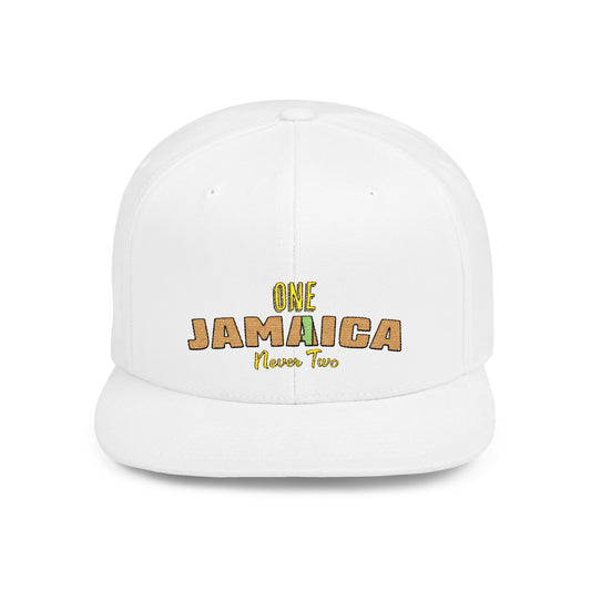 One Jamaica Flat Bill Snapback Hat - Trendy Urban Cap