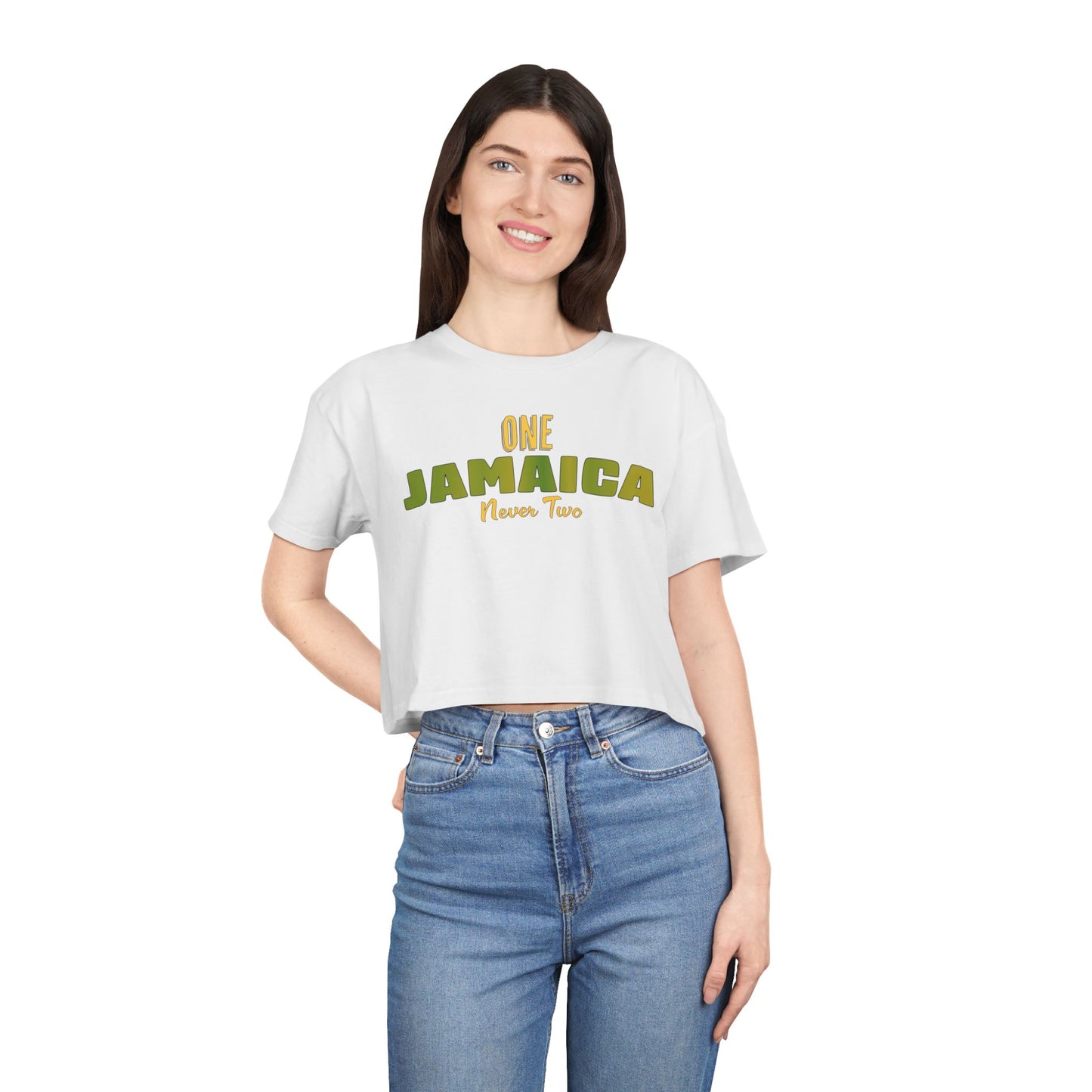 One Jamaica Women's Crop Tee - Stylish Summer Top for Island Lovers